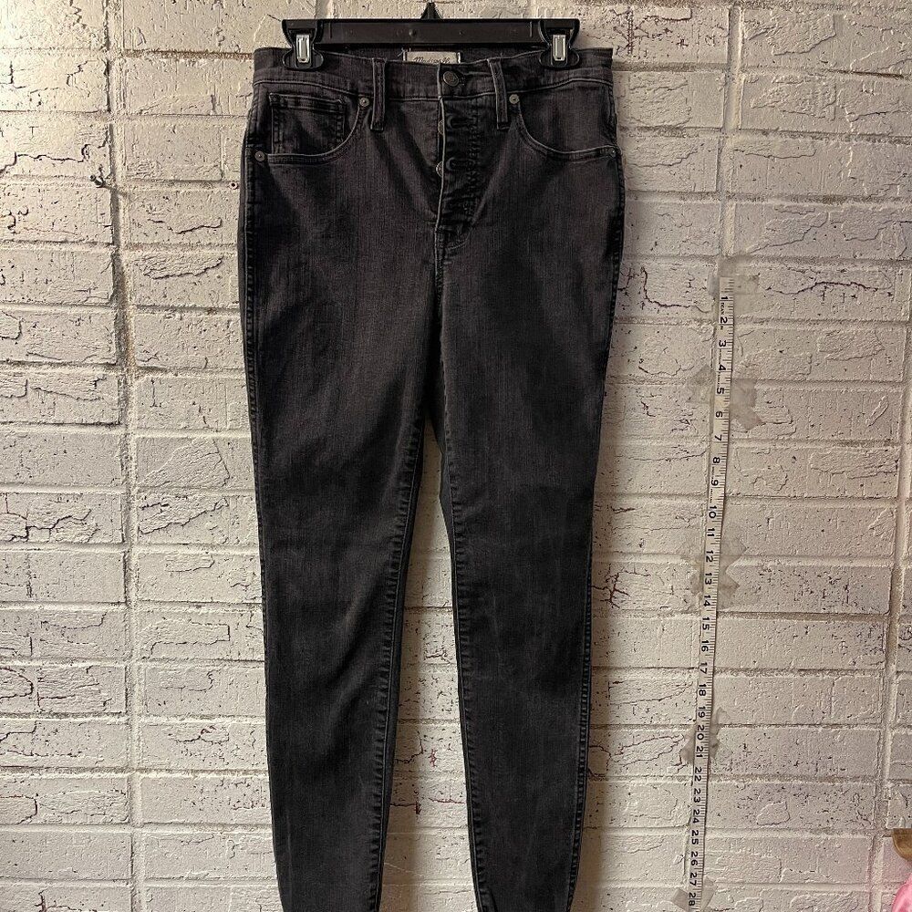 Madewell 10" Hi Rise Skinny Black Denim Jean 28